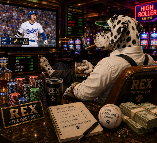 Rex watching the games